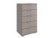 Hochkommode >Easy Plus< 5 Schubladen, in SAHARAGRAU - 49x102x41cm (BxHxT)