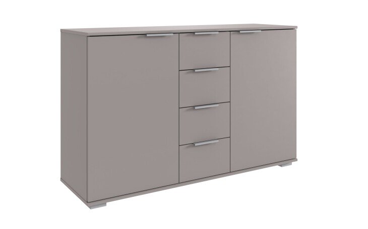 Kombikommode >Easy Plus< 2 Türen, 4 Schübe, in SAHARAGRAU - 130x83x41cm (BxHxT)