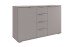 Kombikommode >Easy Plus< 2 Türen, 4 Schübe, in SAHARAGRAU - 130x83x41cm (BxHxT)