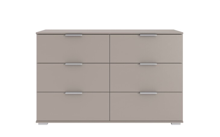 Schubkastenkommode >Easy Plus< 6 Schubladen, in SAHARAGRAU - 130x83x41cm (BxHxT)