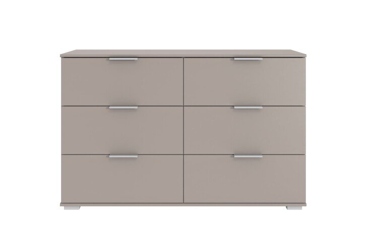 Schubkastenkommode >Easy Plus< 6 Schubladen, in SAHARAGRAU - 130x83x41cm (BxHxT)