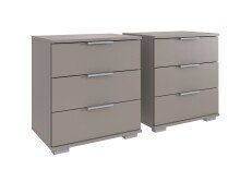 Nachtkommode >Easy Plus< (2er-Set) je 3 Schubladen,...