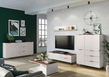 Couchtisch >California< in Kaschmir / Nussbaum-Dekor  - 109x39x59cm (BxHxT)