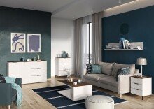 Couchtisch >California< in Kaschmir / Nussbaum-Dekor  - 109x39x59cm (BxHxT)