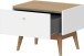 Nachtkommode >Monteo< 1 Schublade, Weiß / Kendal-Eiche-Dekor - 42x42x55cm (BxHxT)