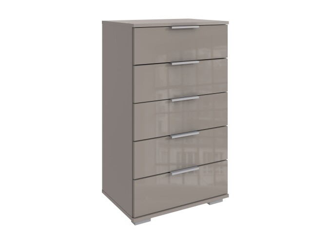 Hochkommode >Easy Plus< 5 Schubladen, SAHARAGRAU - 49x102x41cm (BxHxT)