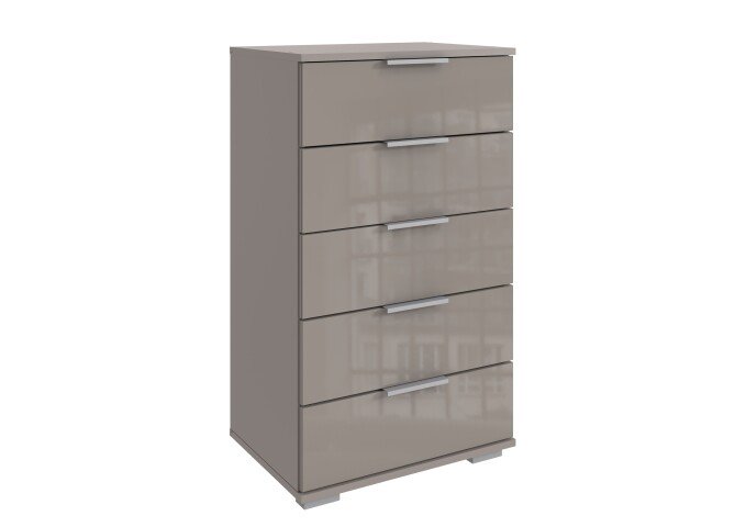 Hochkommode >Easy Plus< 5 Schubladen, SAHARAGRAU - 49x102x41cm (BxHxT)