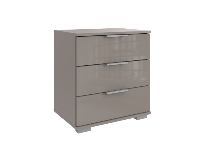 Nachtkommode >Easy Plus< 3 Schübe, SAHARAGRAU - 52x58x38cm (BxHxT)