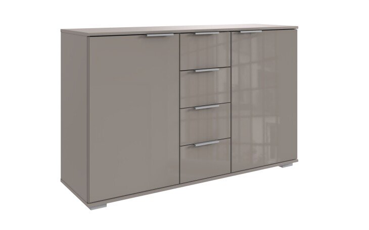 Sideboard >Easy Plus< 2 Türen, 4 Schübe, SAHARAGRAU - 130x83x41cm (BxHxT)
