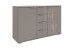 Sideboard >Easy Plus< 2 Türen, 4 Schübe, SAHARAGRAU - 130x83x41cm (BxHxT)