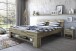 Massivholzbett >Link< Fußteilregal, Liegefl. 140x200, Wildeiche massiv - 145x88x215cm BxHxT