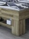 Massivholzbett >Link< Fußteilregal, Liegefl. 180x200, Wildeiche massiv - 185x88x215cm BxHxT