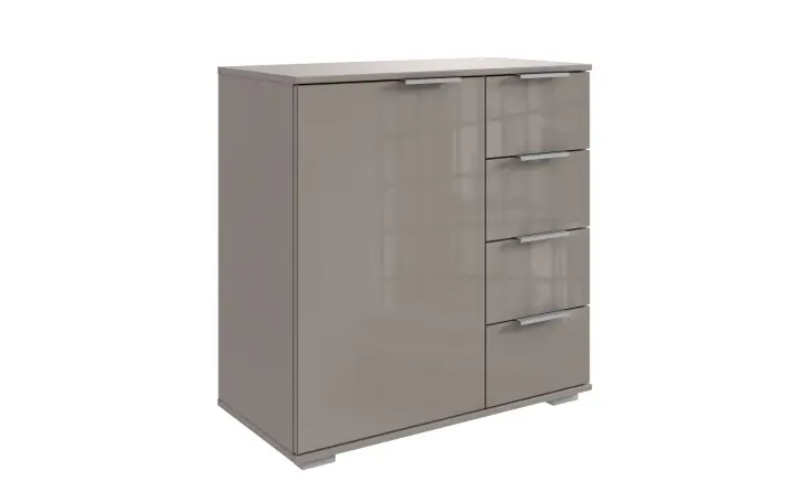 Kommode >Easy Plus< 1 Tür, 4 Schübe, SAHARAGRAU - 81x83x41cm (BxHxT)