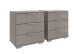 Nachtkommode >Easy Plus< (2er-Set) je 3 Schübe, SAHARAGRAU - 52x58x38cm (BxHxT)