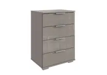 Hochkommode >Easy Plus< 4 Schubladen, SAHARAGRAU -...