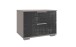 Nachtkommode >Easy Plus< 2 Schübe, SAHARAGRAU + GLAS GREY - 52x40x38cm (BxHxT)