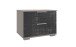 Nachtkommode >Easy Plus< 2 Schübe, SAHARAGRAU + GLAS GREY - 52x40x38cm (BxHxT)