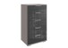 Hochkommode >Easy Plus< 5 Schübe, SAHARAGRAU + GLAS GREY - 49x102x41cm (BxHxT)