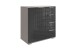 Kommode >Easy Plus< 1 Tür, 4 Schübe, SAHARAGRAU + GLAS GREY - 81x83x41cm (BxHxT)
