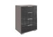 Hochkommode >Easy Plus< 4 Schübe, SAHARAGRAU + GLAS GREY - 52x74x38cm (BxHxT)