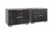 Nachtkommode >Easy Plus< (2er-Set) je 2 Schübe, SAHARAGRAU+GLAS SCHWARZ - 52x40x38 (BxHxT)