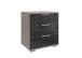 Nachtkommode >Easy Plus< 3 Schubladen, SAHARAGRAU + GLAS SCHWARZ - 52x58x38cm (BxHxT)