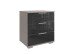 Nachtkommode >Easy Plus< 3 Schubladen, SAHARAGRAU + GLAS SCHWARZ - 52x58x38cm (BxHxT)