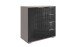 Kombikommode >Easy Plus< 1 Tür, 4 Schübe, SAHARAGRAU + GLAS SCHWARZ - 81x83x41cm (BxHxT)