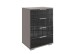 Hochkommode >Easy Plus< 4 Schubladen, SAHARAGRAU + GLAS SCHWARZ - 52x74x38cm (BxHxT)
