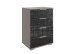 Hochkommode >Easy Plus< 4 Schubladen, SAHARAGRAU + GLAS SCHWARZ - 52x74x38cm (BxHxT)