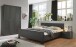 Schlafzimmer-Set >Chalet< (3-teilig) Doppelbett + 2 Nachtkonsolen, Graphit - 293x85x210cm BxHxT