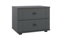 Schlafzimmer-Set >Chalet< (3-teilig) Bett + 2 Nachtkommoden, Graphit - 273x85x210cm (BxHxT)