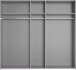 Drehtürenschrank >Chalet< 5 Türen, 3 Böden, 3 Stangen, Graphit - 225x210x58cm (BxHxT)