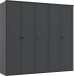 Drehtürenschrank >Chalet< 5 Türen, 3 Böden, 3 Stangen, Graphit - 225x210x58cm (BxHxT)