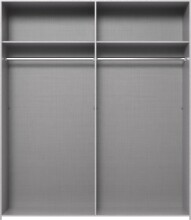 Drehtürenschrank >Chalet< 4 Türen, 2 Böden, 2 Stangen, Spiegel / Graphit - 180x210x58cm (BxHxT)