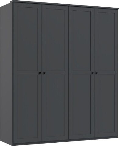 Drehtürenschrank >Chalet< 4 Türen, 2 Böden, 2 Stangen, Graphit - 180x210x58cm (BxHxT)