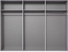 Drehtürenschrank >Chalet< 6 Türen, 3 Böden, 3 Stangen, Spiegel / Graphit - 270x210x58cm (BxHxT)