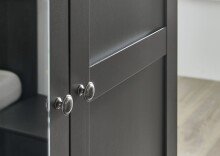 Drehtürenschrank >Chalet< 6 Türen, 3 Böden, 3 Stangen, Spiegel / Graphit - 270x210x58cm (BxHxT)
