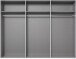 Drehtürenschrank >Chalet< 6 Türen, 3 Böden, 3 Stangen, Spiegel / Graphit - 270x210x58cm (BxHxT)