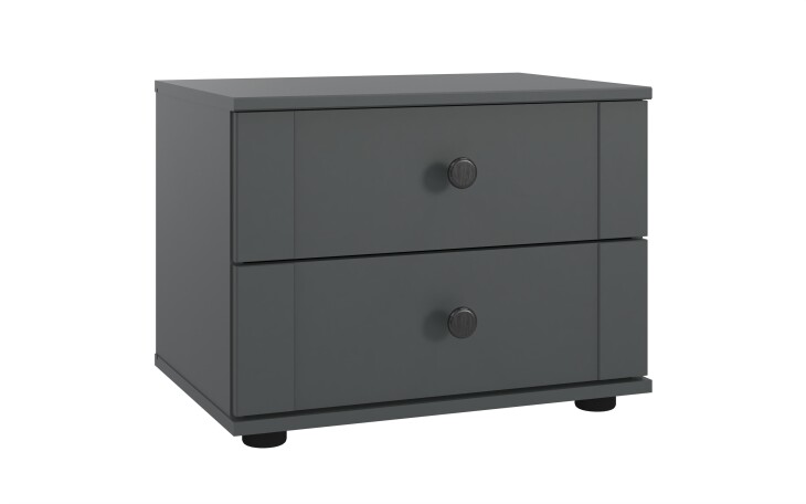 Nachtkommode >Chalet< 2 Schubladen, in Graphit - 52x40x38cm (BxHxT)