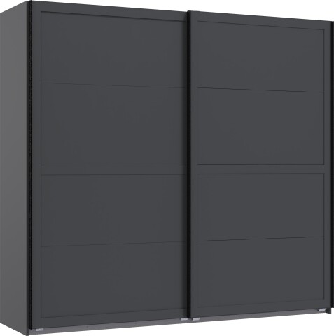 Schwebetürenschrank >Chalet< 2 Böden, 2 Stangen, in Graphit - 225x208x65cm (BxHxT)