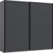 Schwebetürenschrank >Chalet< 2 Böden, 2 Stangen, in Graphit - 225x208x65cm (BxHxT)