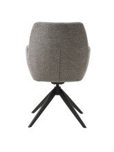 Armlehnstuhl >ROXANA< drehbar, Wipp-Relax-Funktion, Grau, Stoff-Brego - 57,5x88x62cm (BxHxT)