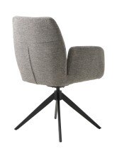 Armlehnstuhl >ROXANA< drehbar, Wipp-Relax-Funktion, Grau, Stoff-Brego - 57,5x88x62cm (BxHxT)