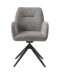 Armlehnstuhl >ROXANA< drehbar, Wipp-Relax-Funktion, Grau, Stoff-Brego - 57,5x88x62cm (BxHxT)