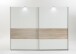 Schwebetürenschrank >Bert< 3 Böden, 3 Stangen, Weiß / Eiche Sägerau Dekor - 270x208x65cm (BxHxT)