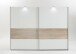Schwebetürenschrank >Bert< 2 Böden, 2 Stangen, Weiß / Eiche Sägerau Dekor - 225x208x65cm (BxHxT)