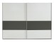 Schwebetürenschrank >Bert< 3 Böden, 3 Stangen, Weiß / Graphit - 270x208x65cm (BxHxT)