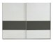 Schwebetürenschrank >Bert< 2 Böden, 2 Stangen, Weiß / Graphit - 225x208x65cm (BxHxT)