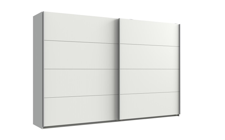 Schwebetürenschrank >Bert< 3 Böden, 3 Stangen, in Weiß - 270x208x65cm (BxHxT)